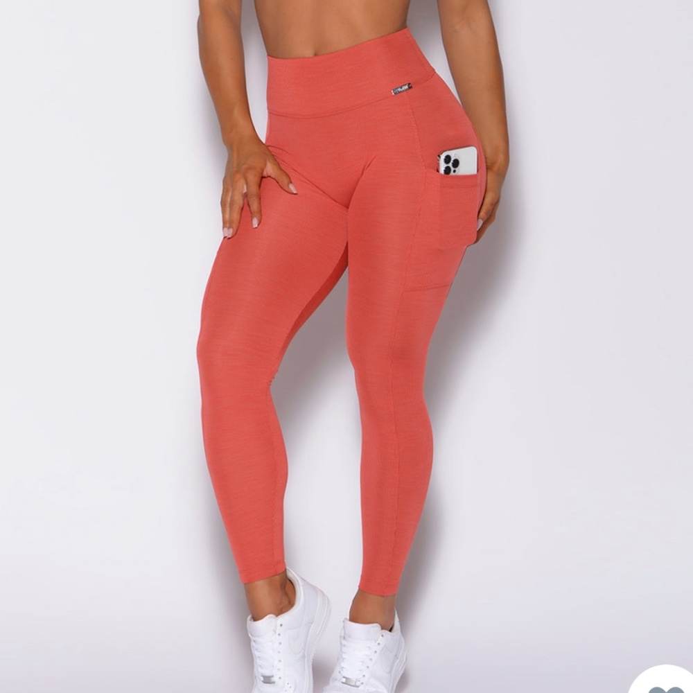 Bombshell Sportswear Coral High-Waist Pocket Leggings